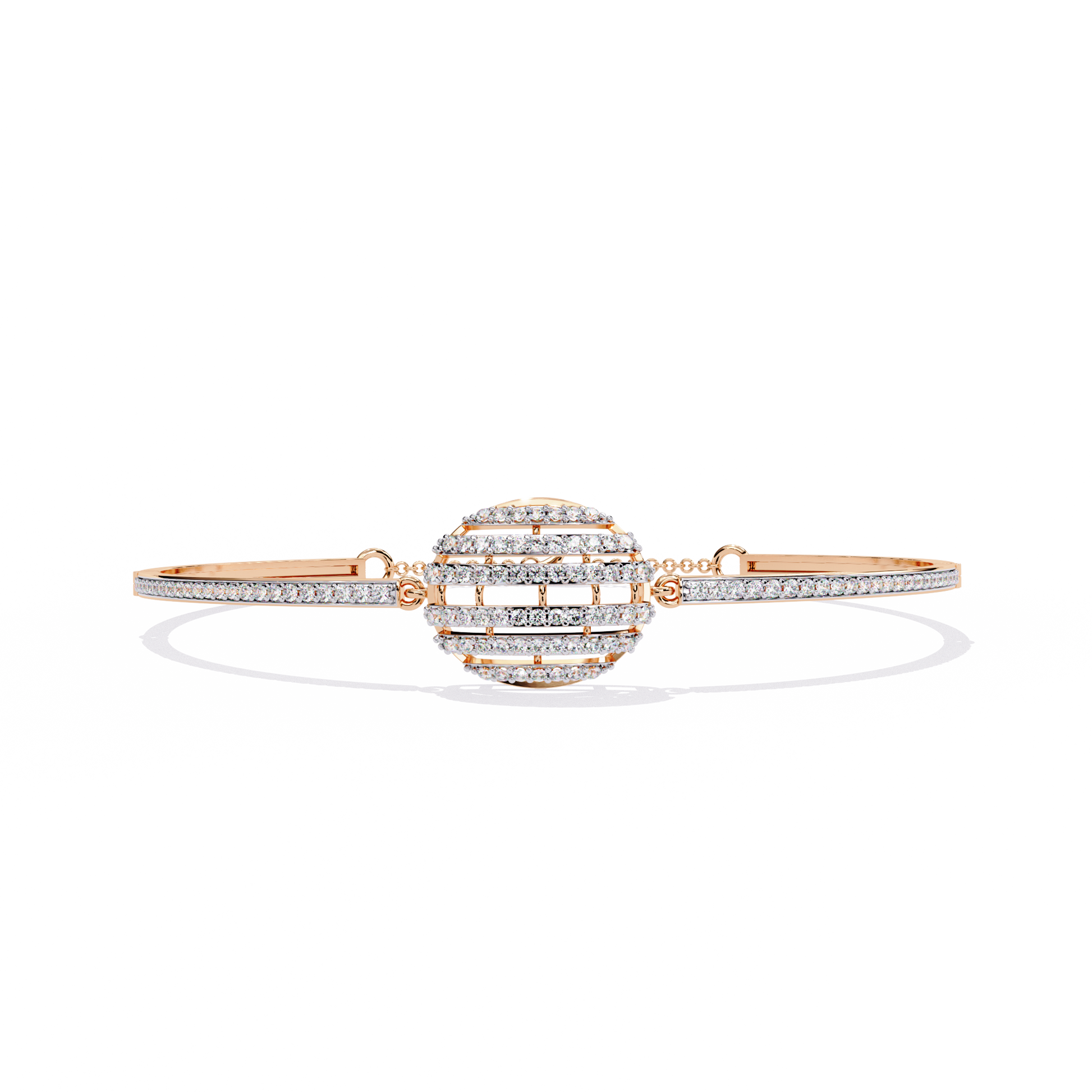 Celeste Orb Diamond Bangle Rose Gold