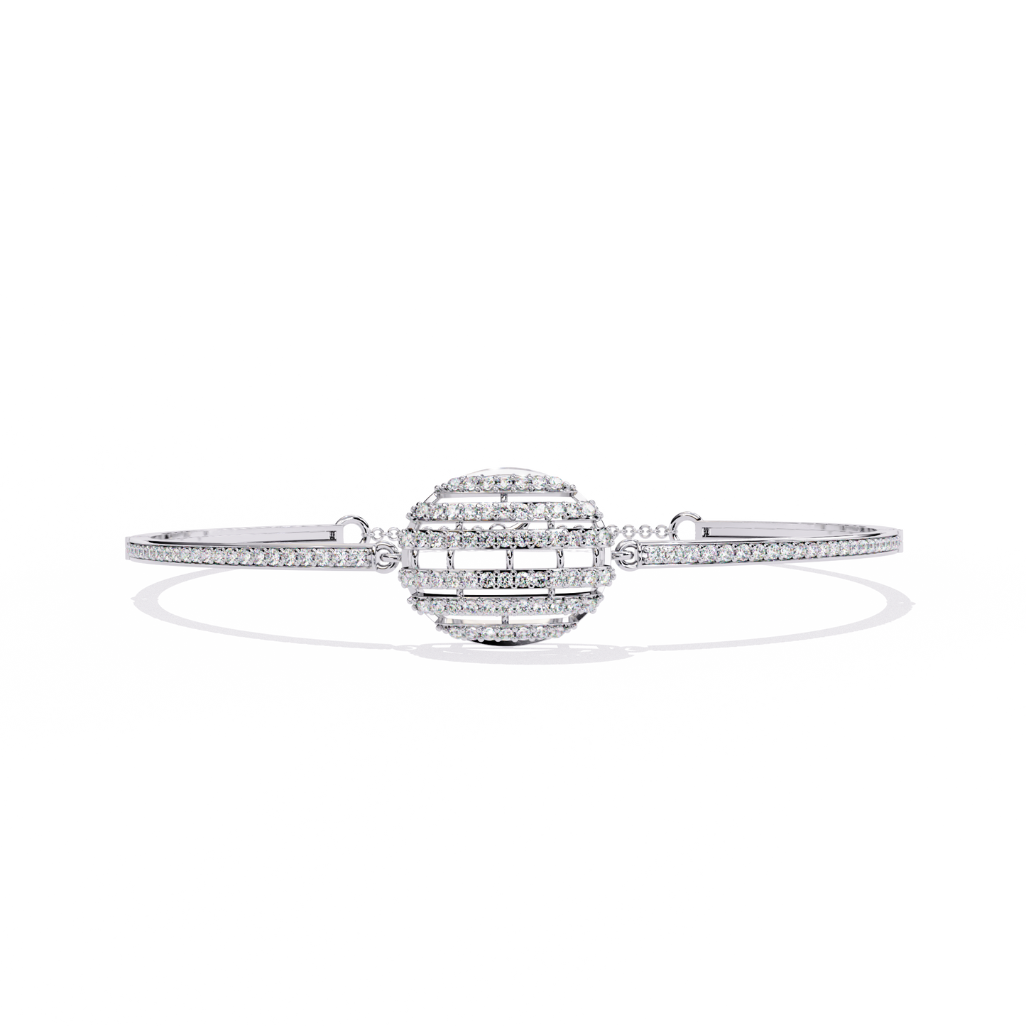 Celeste Orb Diamond Bangle White Gold