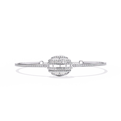 Celeste Orb Diamond Bangle White Gold