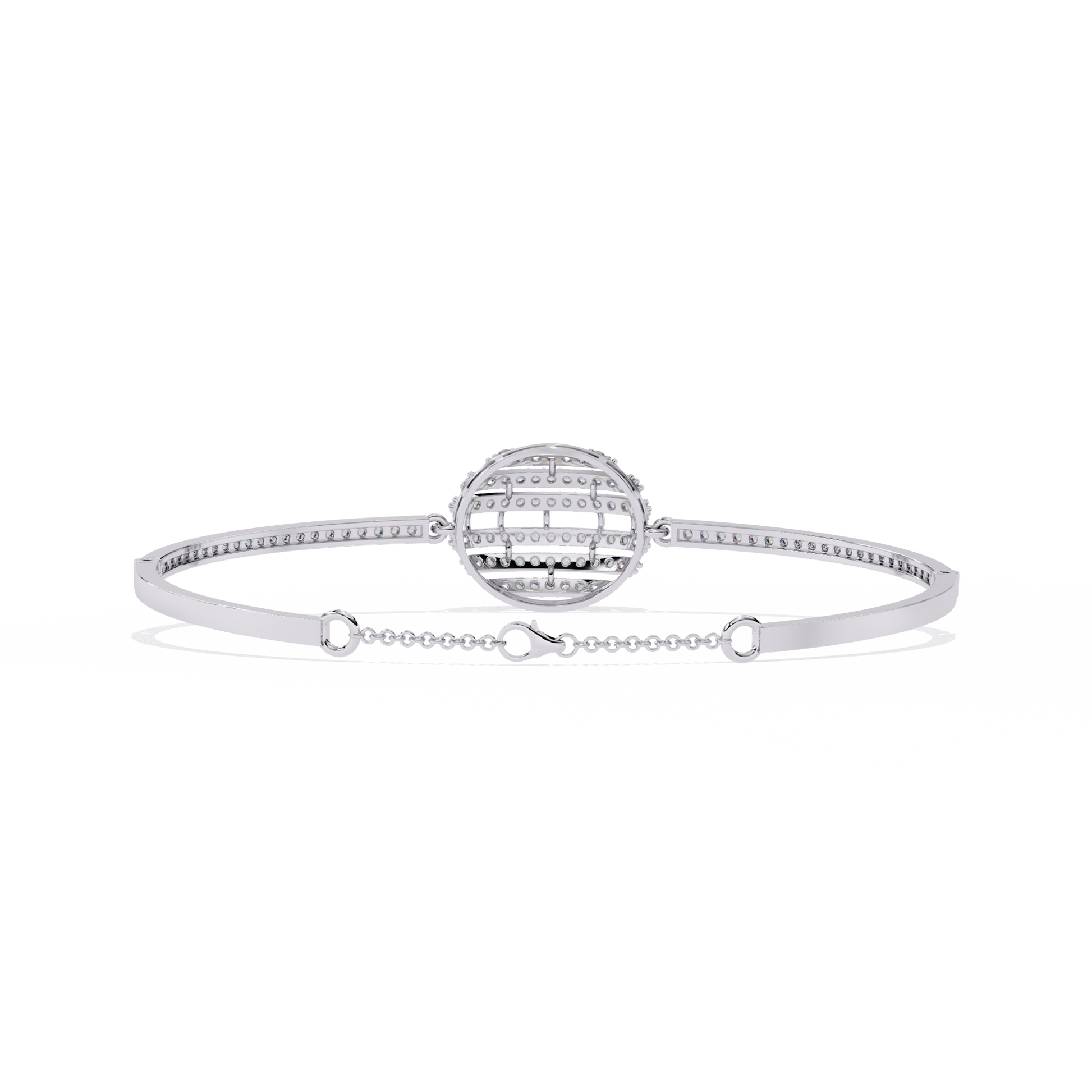 Celeste Orb Diamond Bangle White Gold