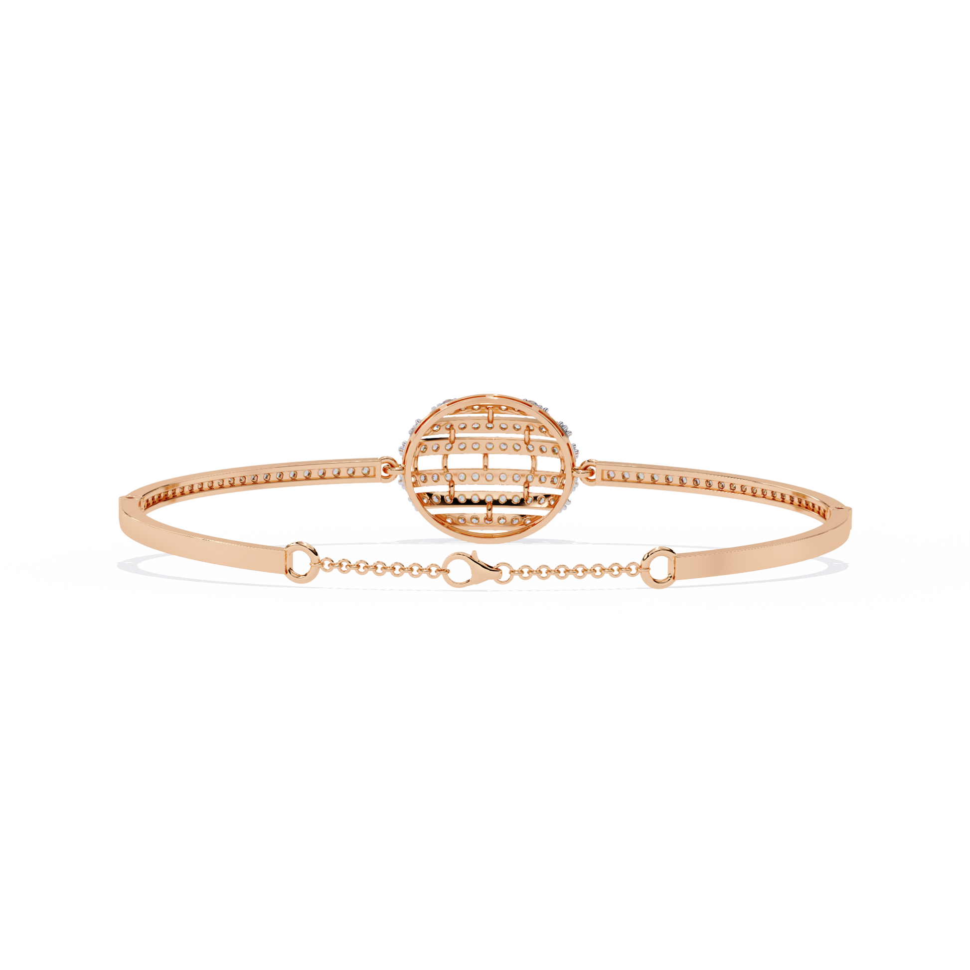 Celeste Orb Diamond Bangle Rose Gold