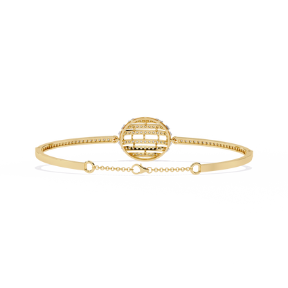 Celeste Orb Diamond Bangle Yellow Gold
