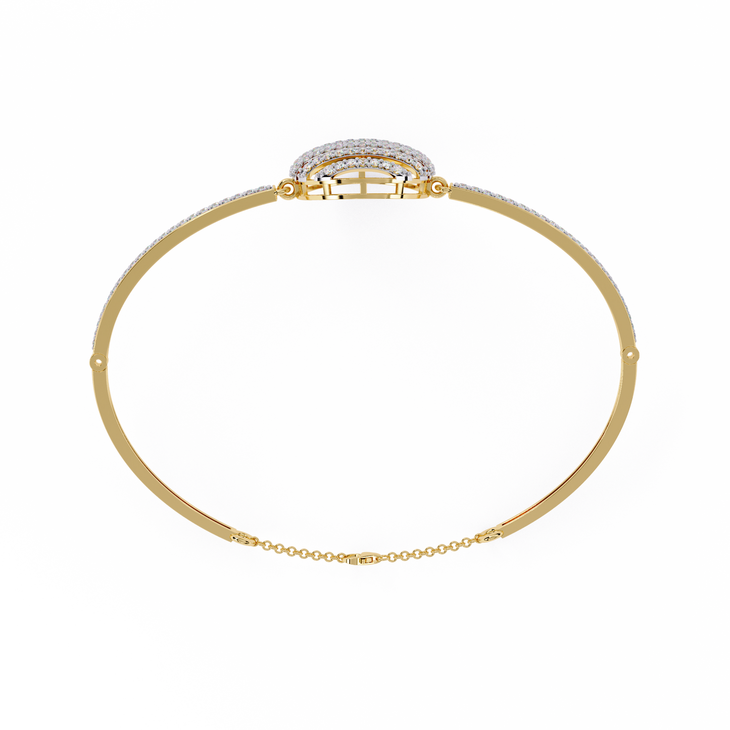 Celeste Orb Diamond Bangle Yellow Gold