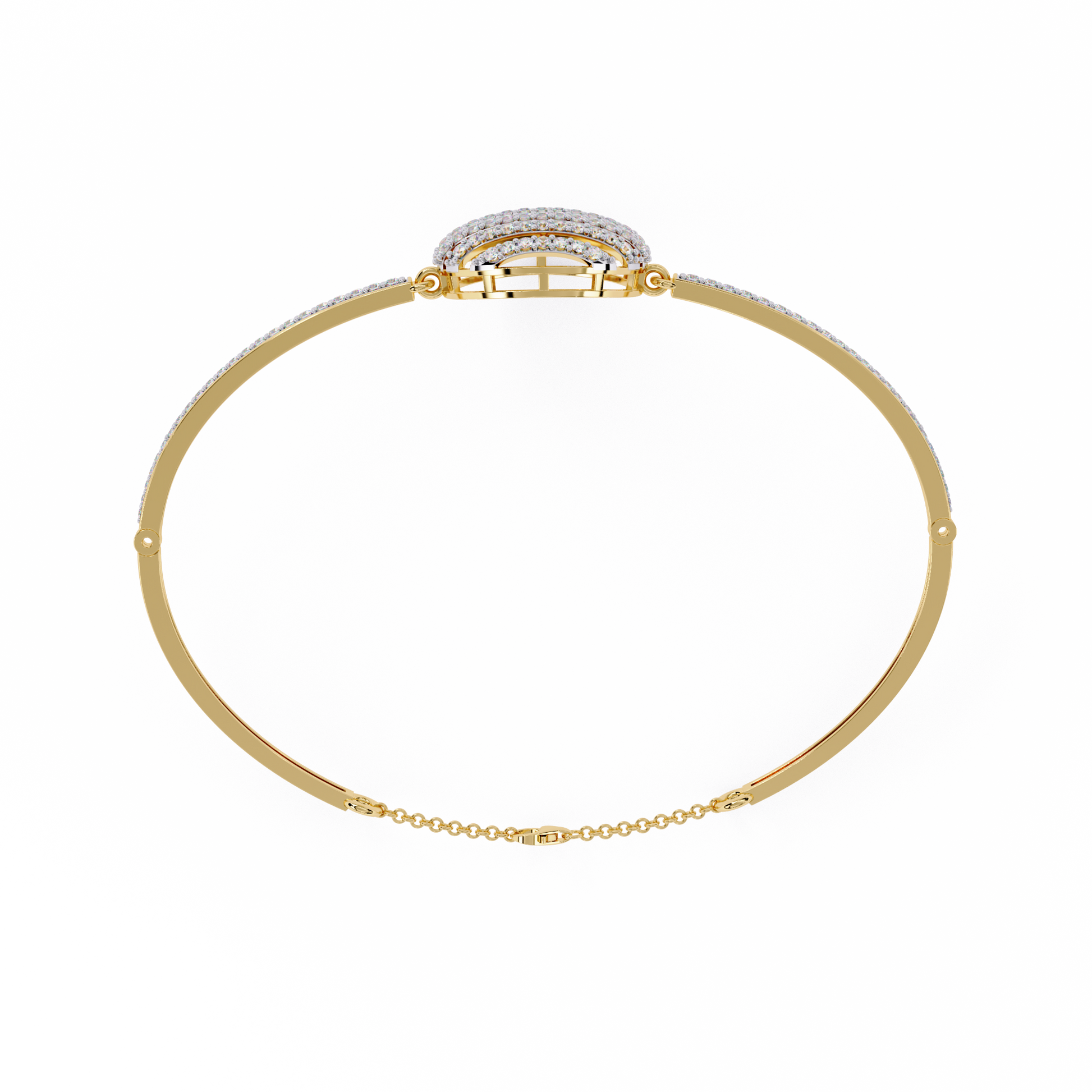 Celeste Orb Diamond Bangle Yellow Gold