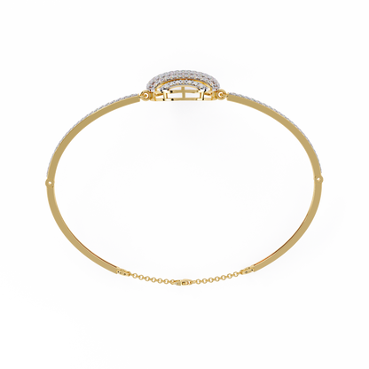Celeste Orb Diamond Bangle Yellow Gold