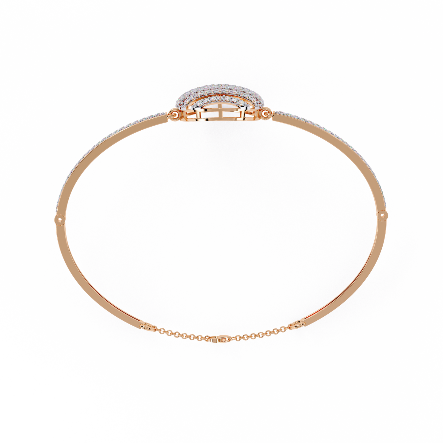 Celeste Orb Diamond Bangle Rose Gold