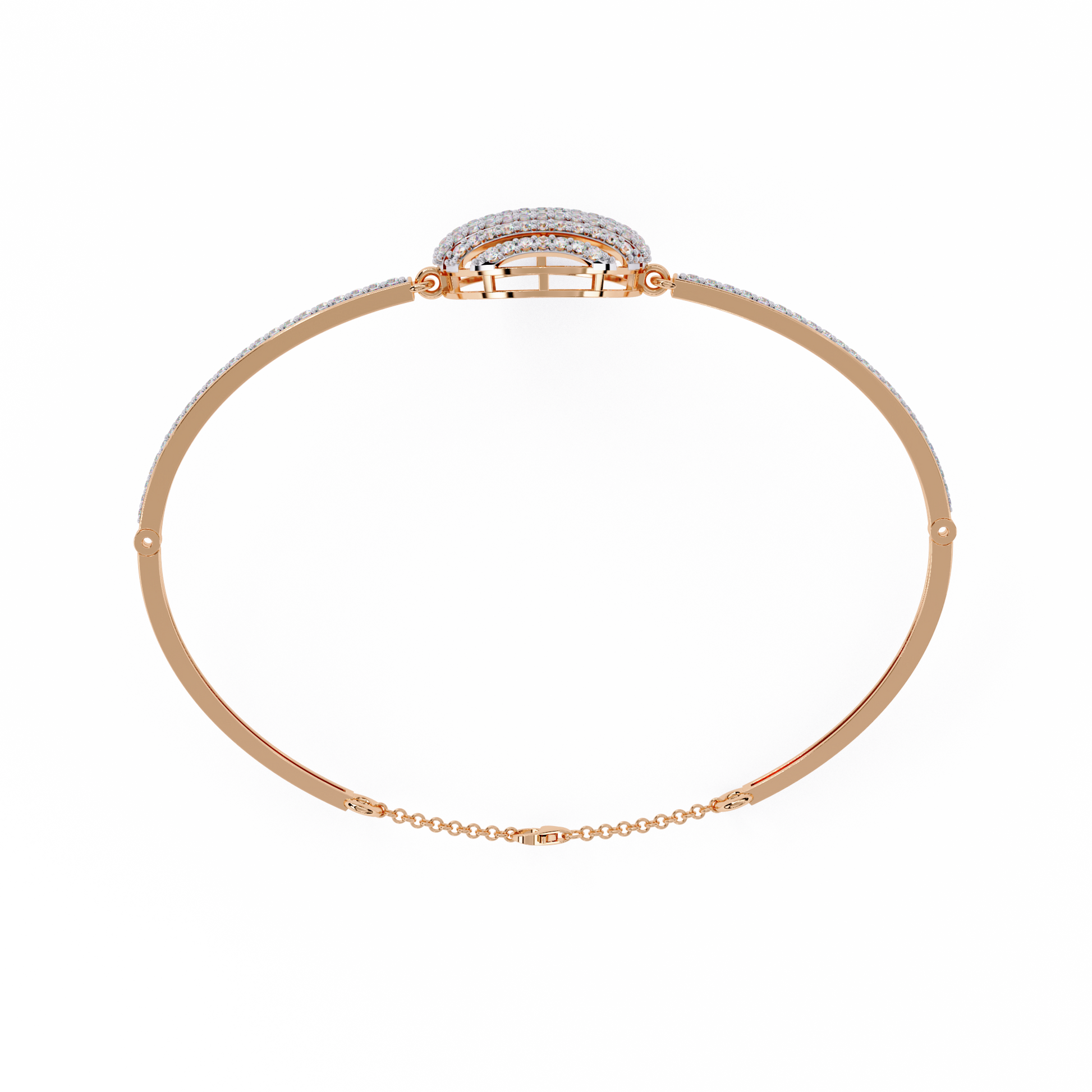 Celeste Orb Diamond Bangle Rose Gold