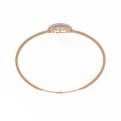 Celeste Orb Diamond Bangle Rose Gold