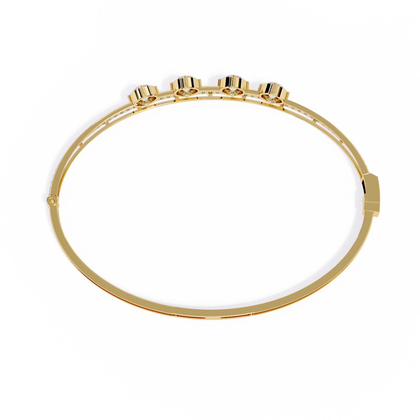 Eternal Quartet Diamond Bangle Yellow Gold