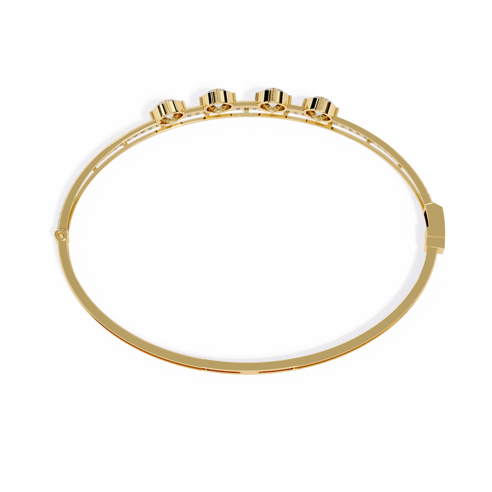 Eternal Quartet Diamond Bangle Yellow Gold