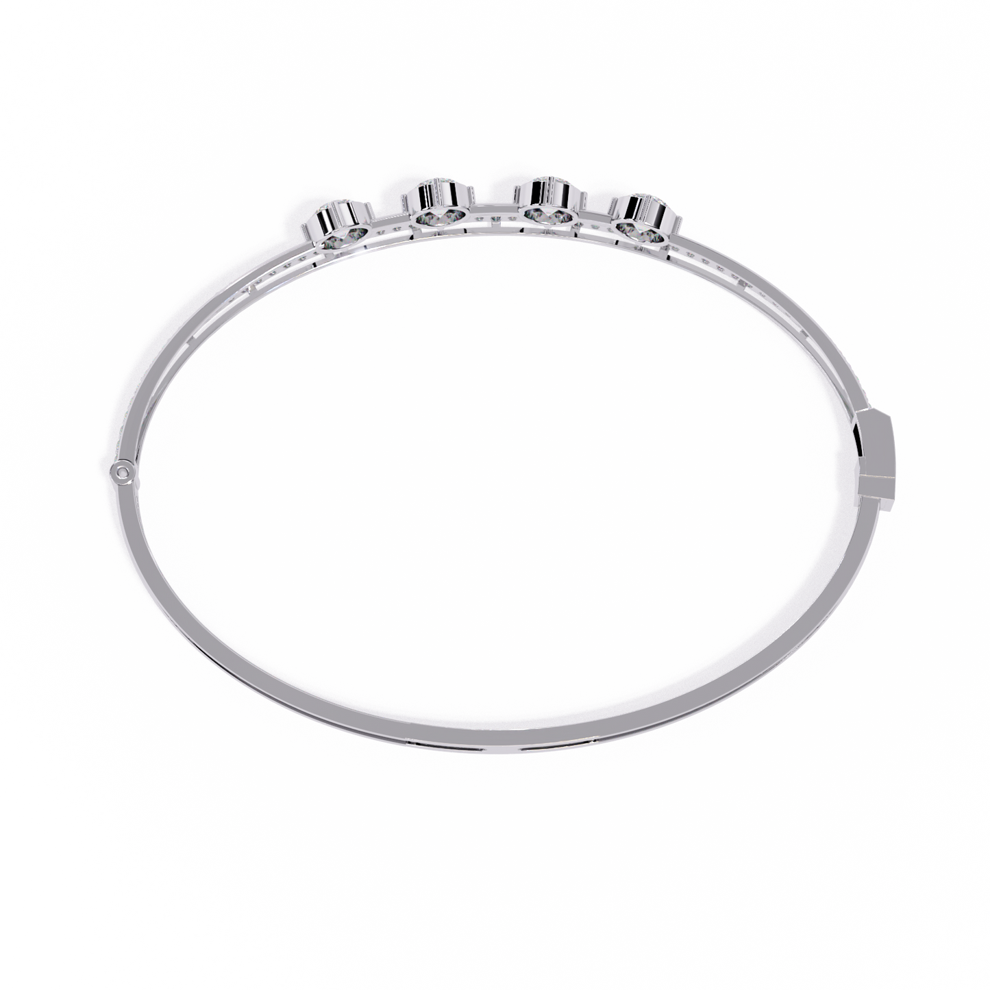Eternal Quartet Diamond Bangle White Gold