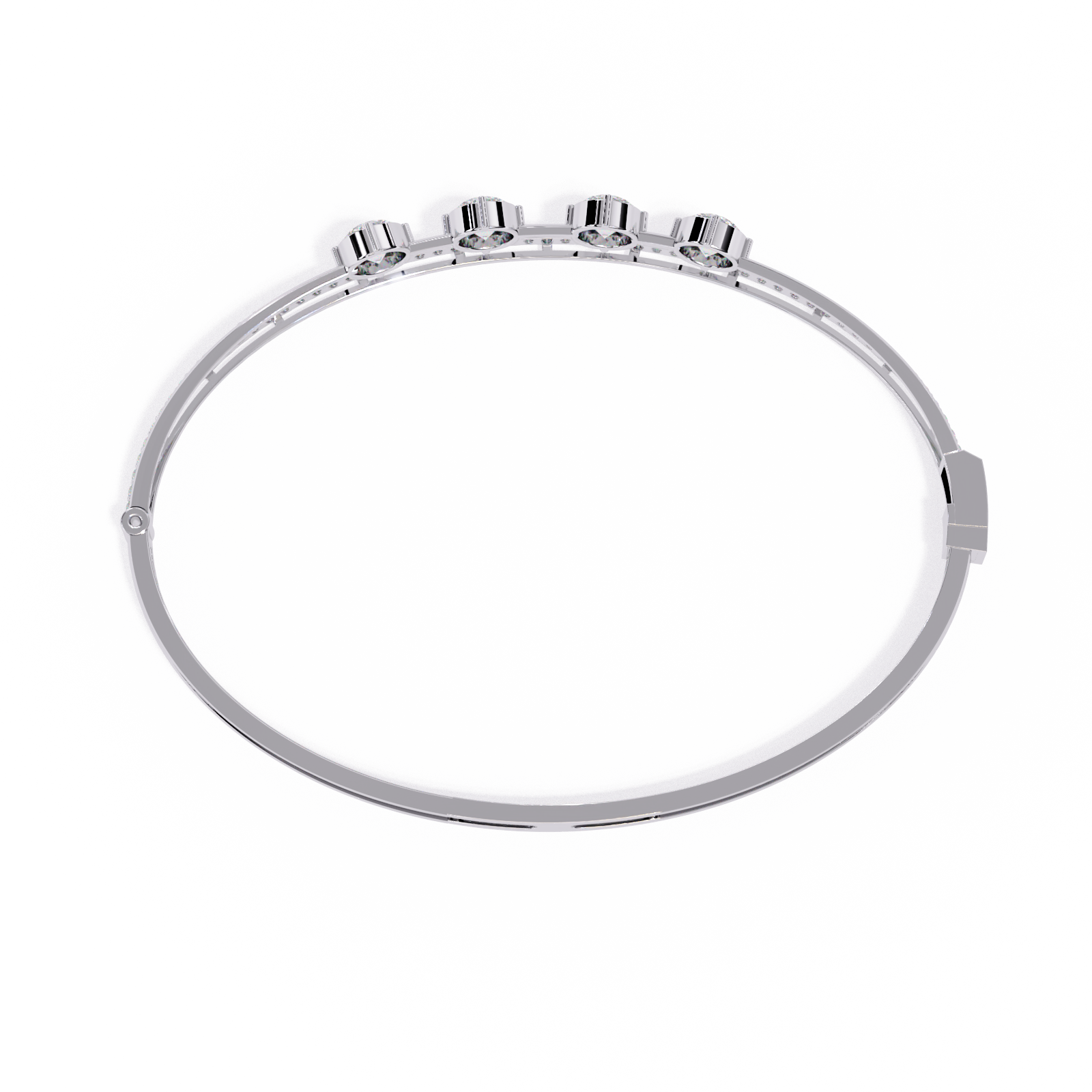 Eternal Quartet Diamond Bangle White Gold