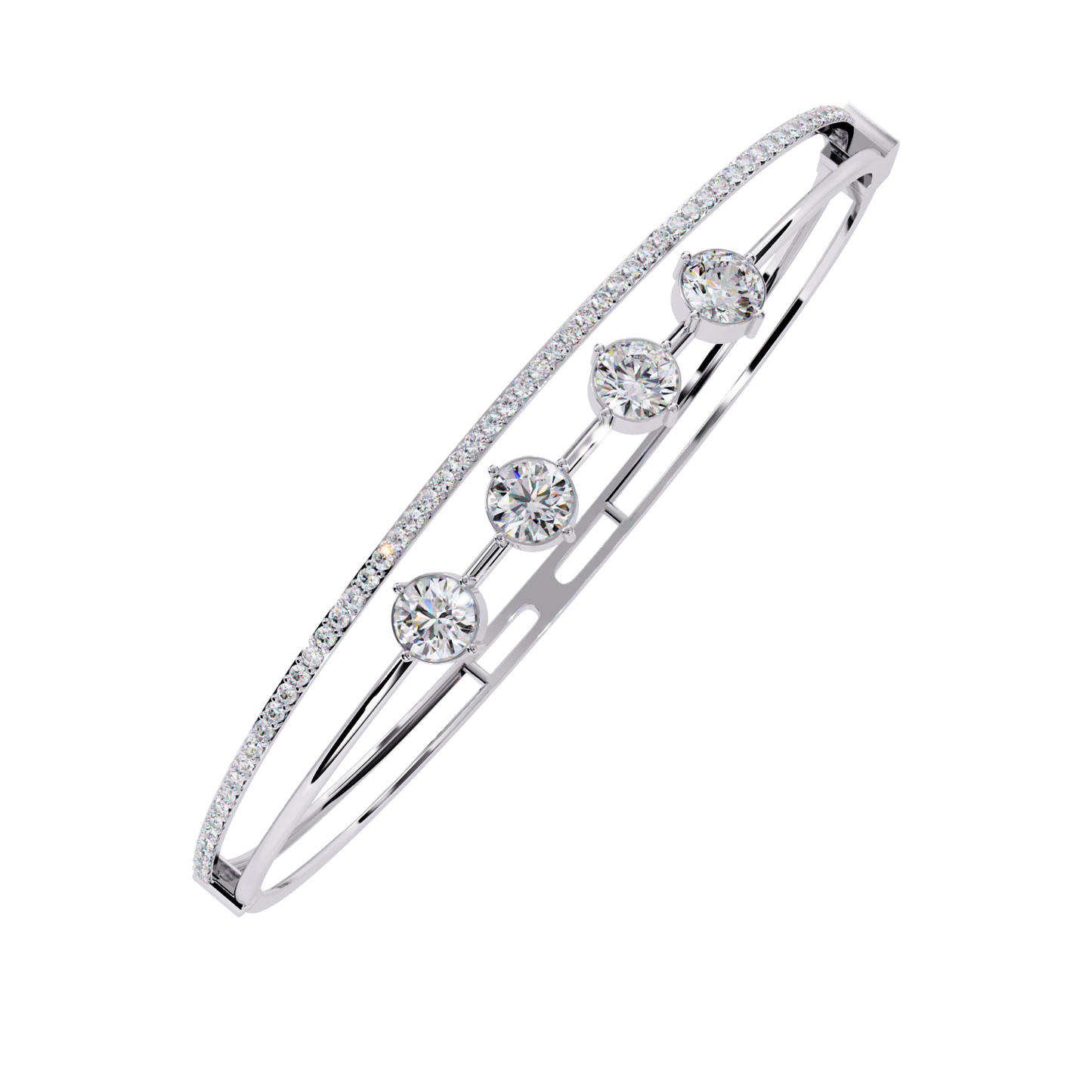 Eternal Quartet Diamond Bangle White Gold