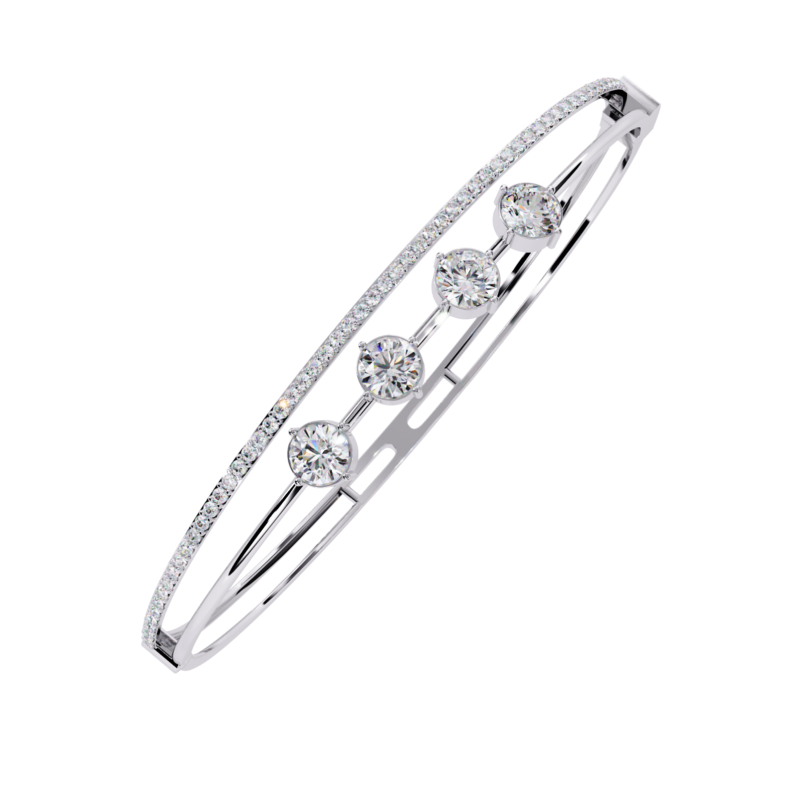 Eternal Quartet Diamond Bangle White Gold