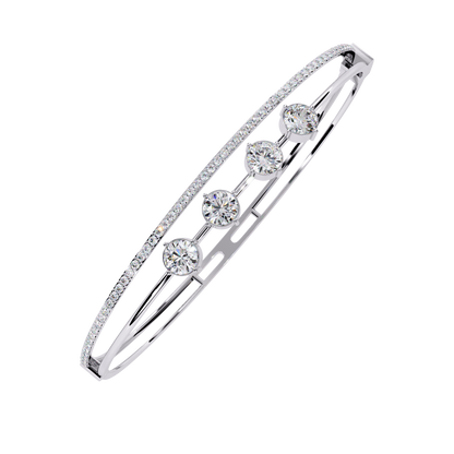 Eternal Quartet Diamond Bangle White Gold