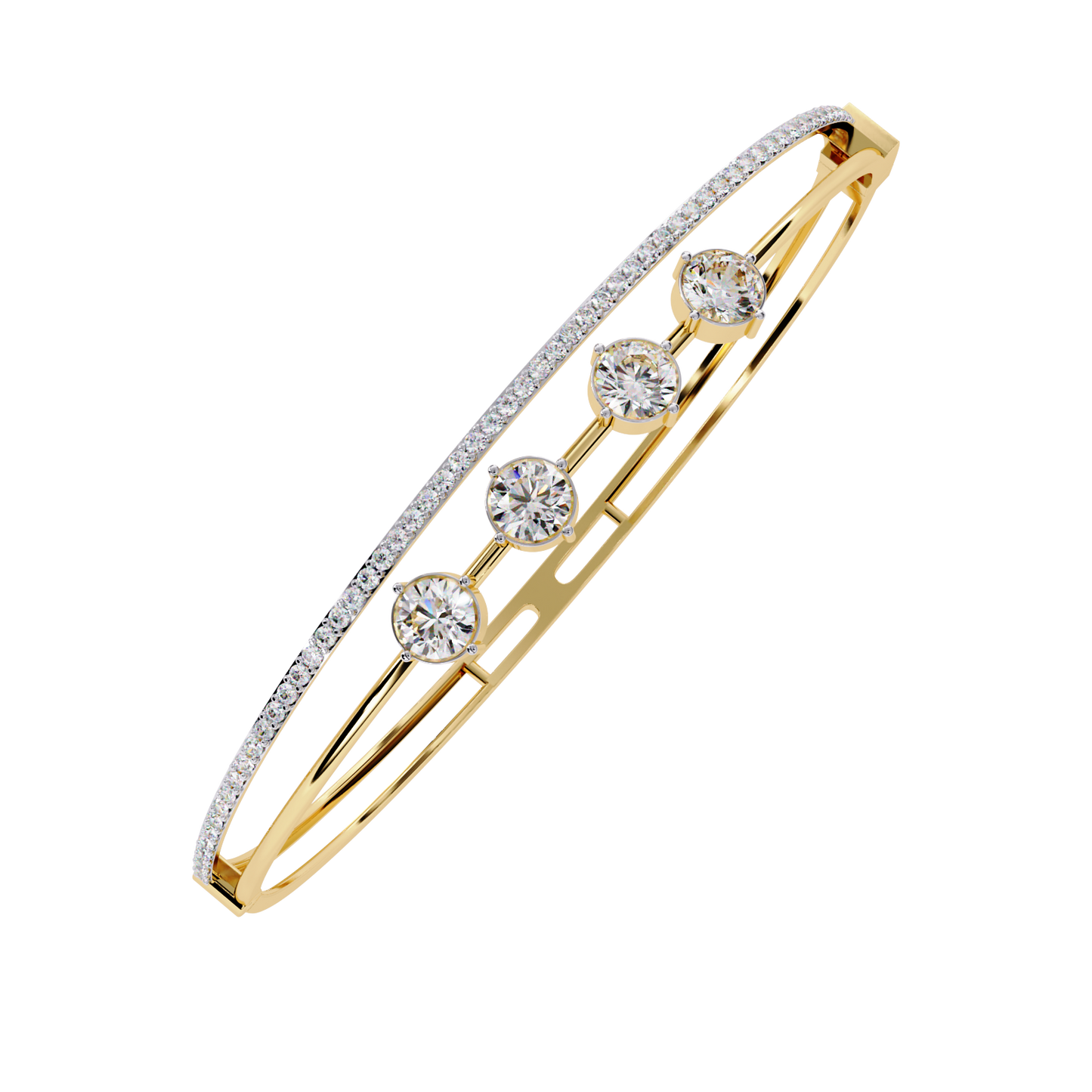 Eternal Quartet Diamond Bangle Yellow Gold