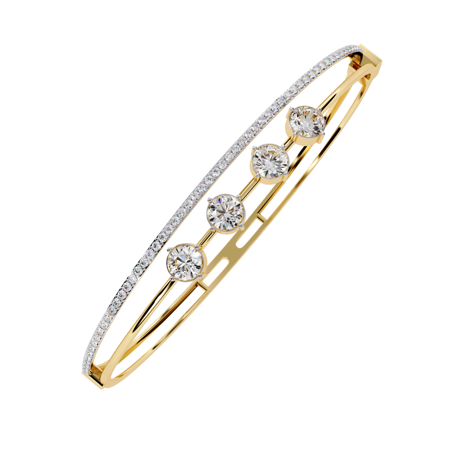 Eternal Quartet Diamond Bangle Yellow Gold