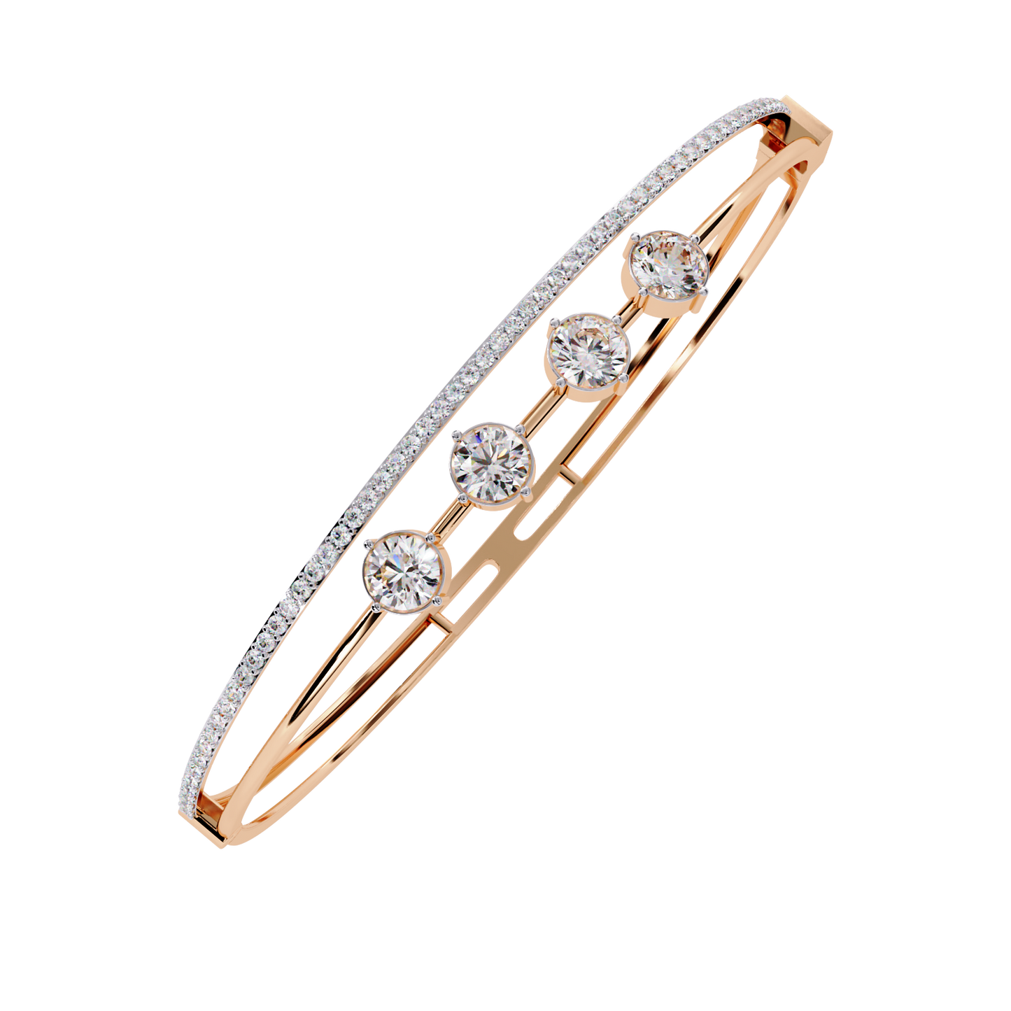 Eternal Quartet Diamond Bangle Rose Gold