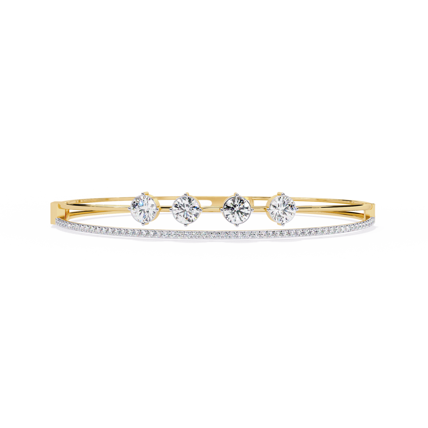 Eternal Quartet Diamond Bangle Yellow Gold