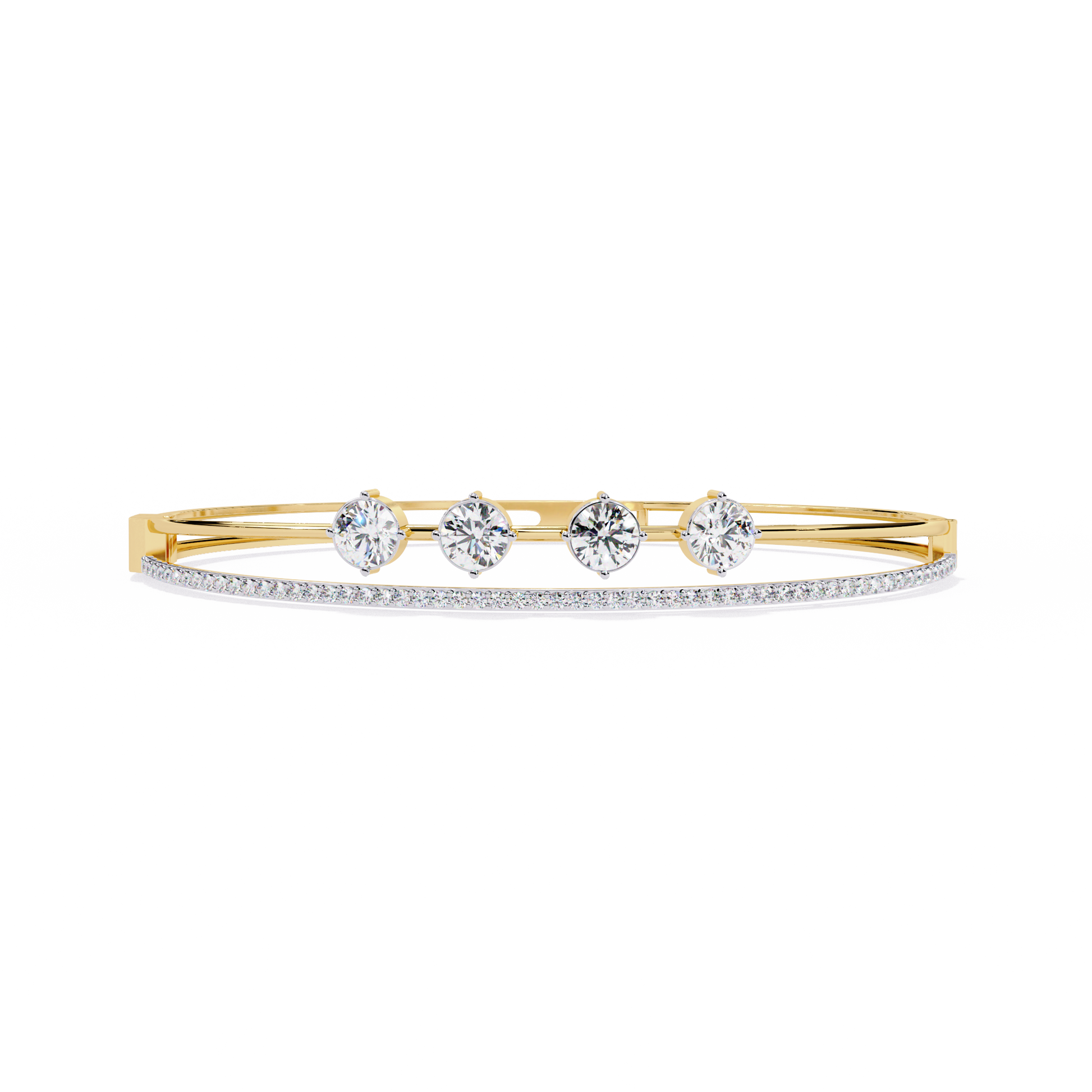 Eternal Quartet Diamond Bangle Yellow Gold