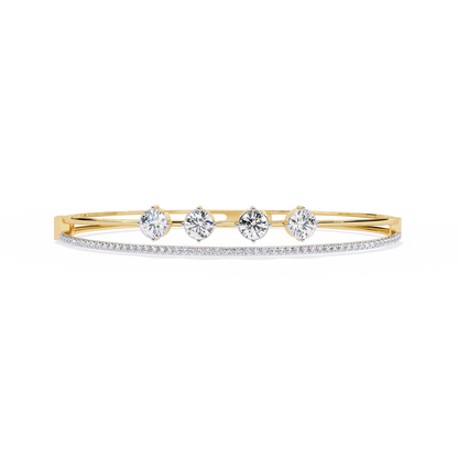 Eternal Quartet Diamond Bangle Yellow Gold