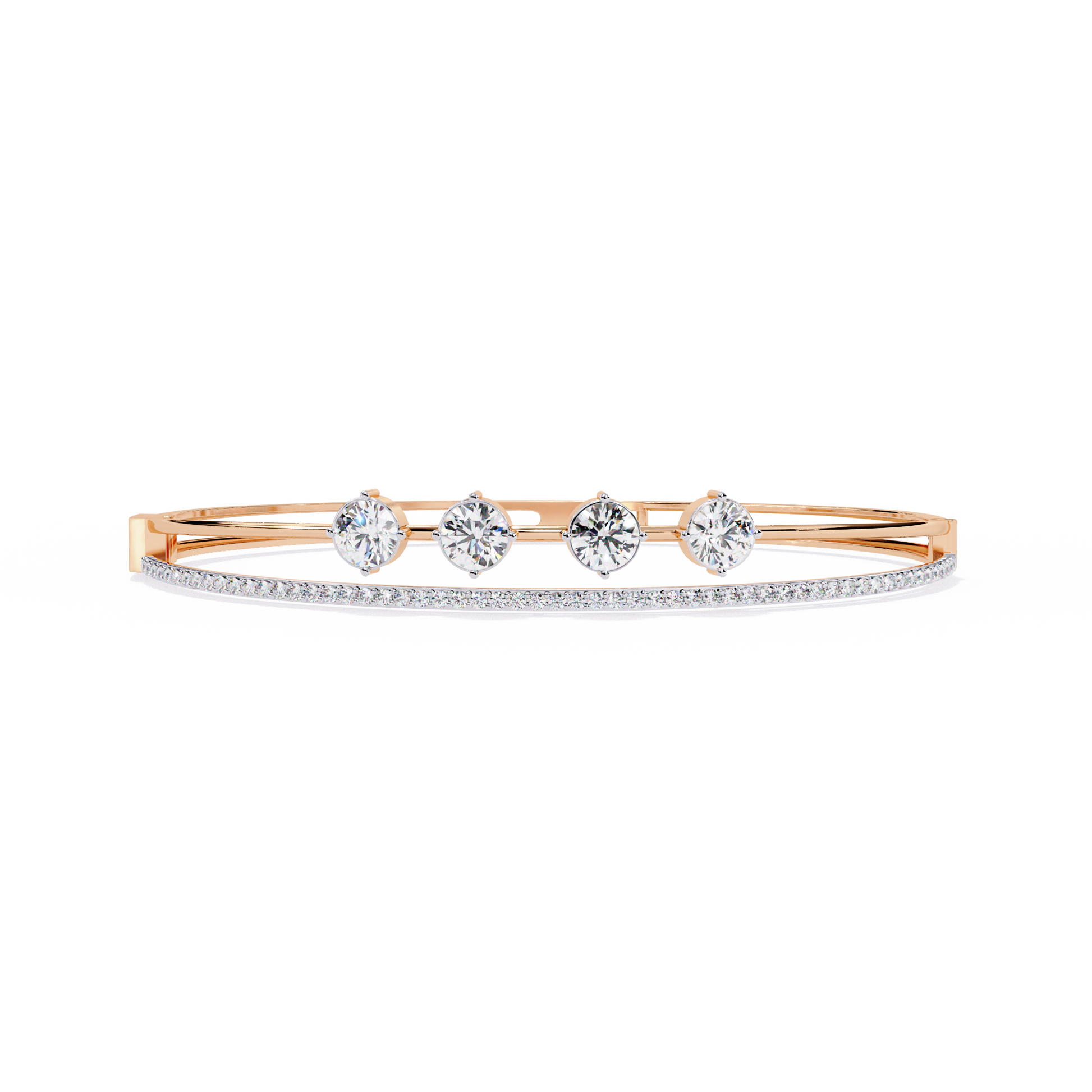Eternal Quartet Diamond Bangle Rose Gold
