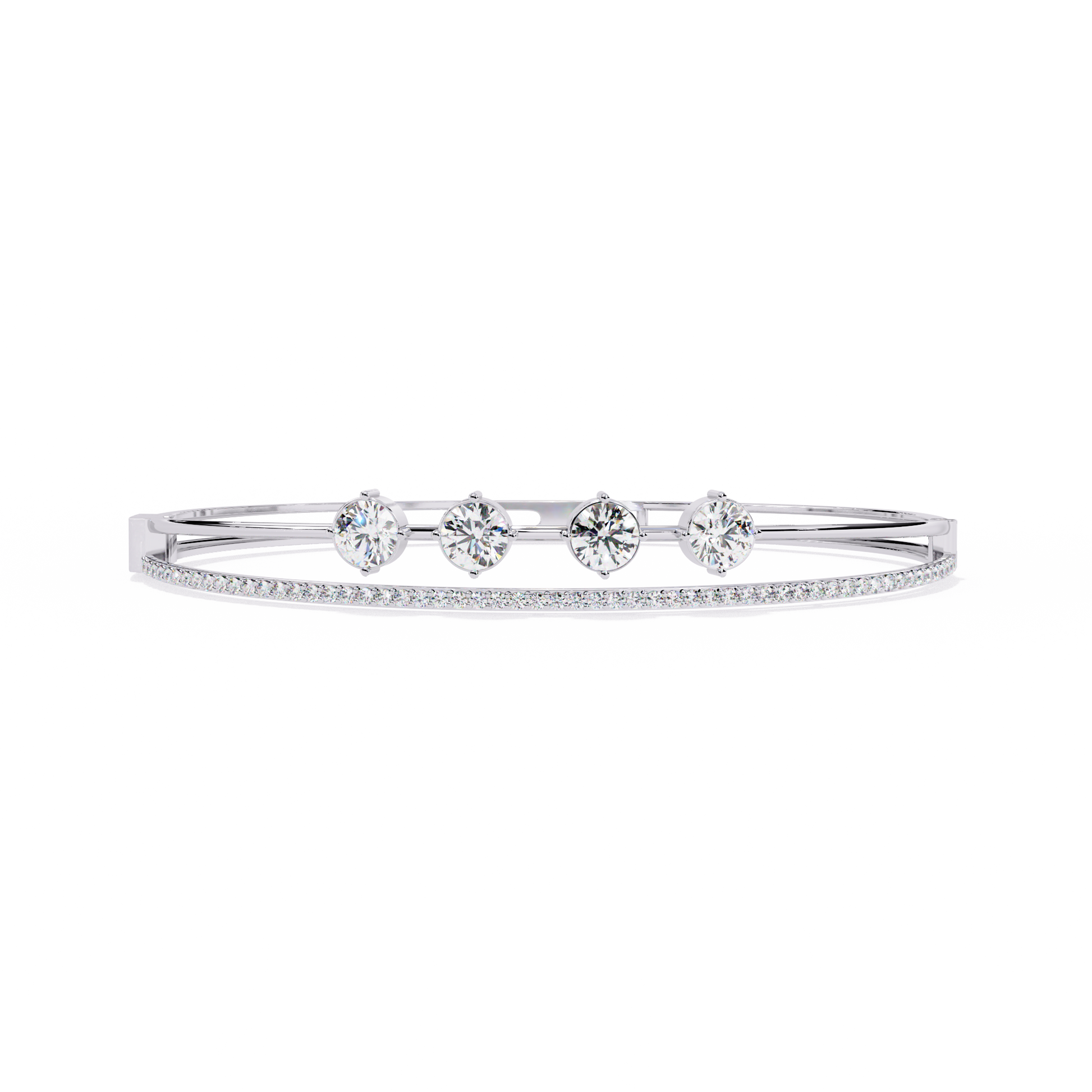 Eternal Quartet Diamond Bangle White Gold
