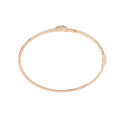 Modern Open Diamond Bangle Rose Gold 