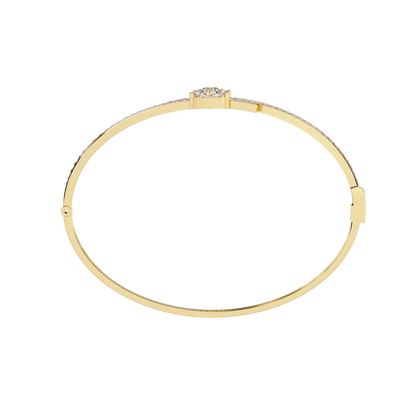 Modern Open Diamond Bangle Yellow Gold