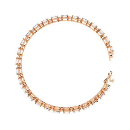 Emerald & Round Diamond Tennis Bracelet