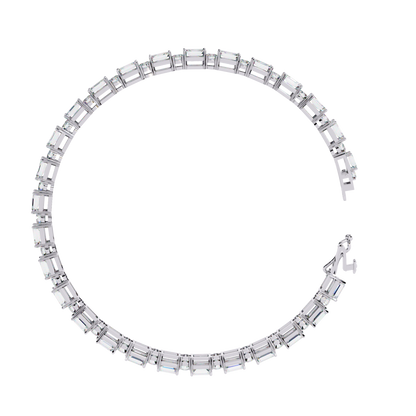 Emerald & Round Diamond Tennis Bracelet