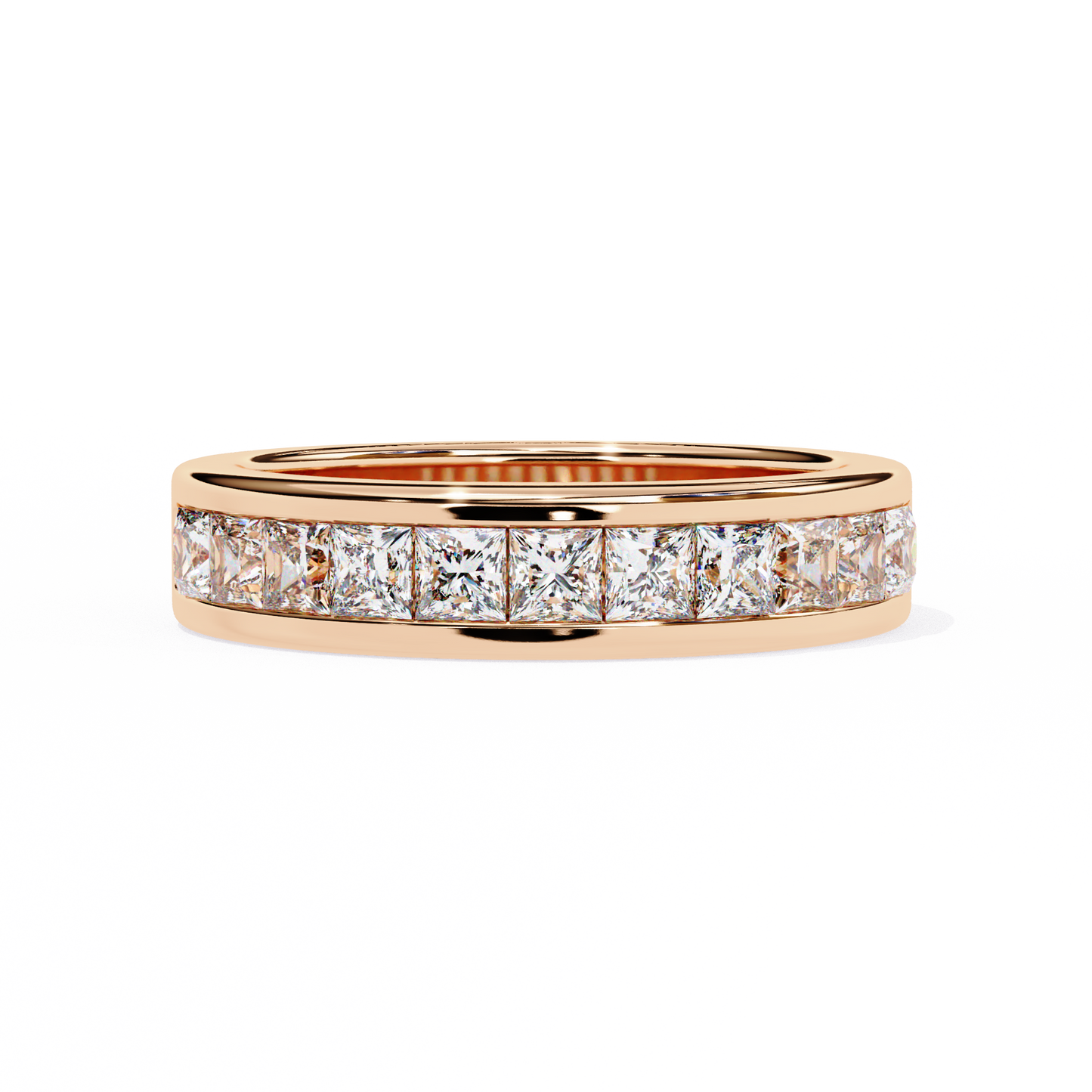 Eternal Channel Diamond Band Rose Gold