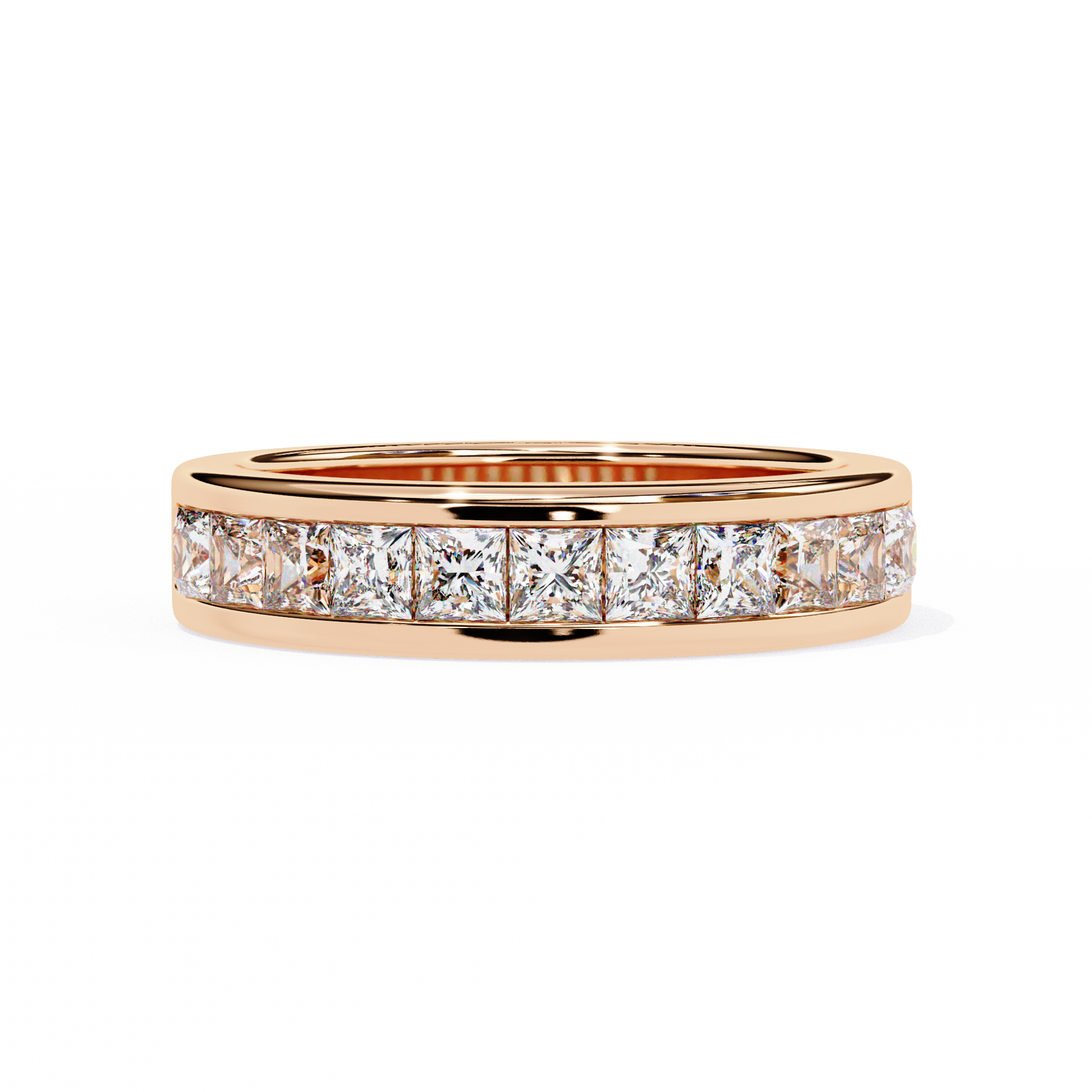 Eternal Channel Diamond Band Rose Gold