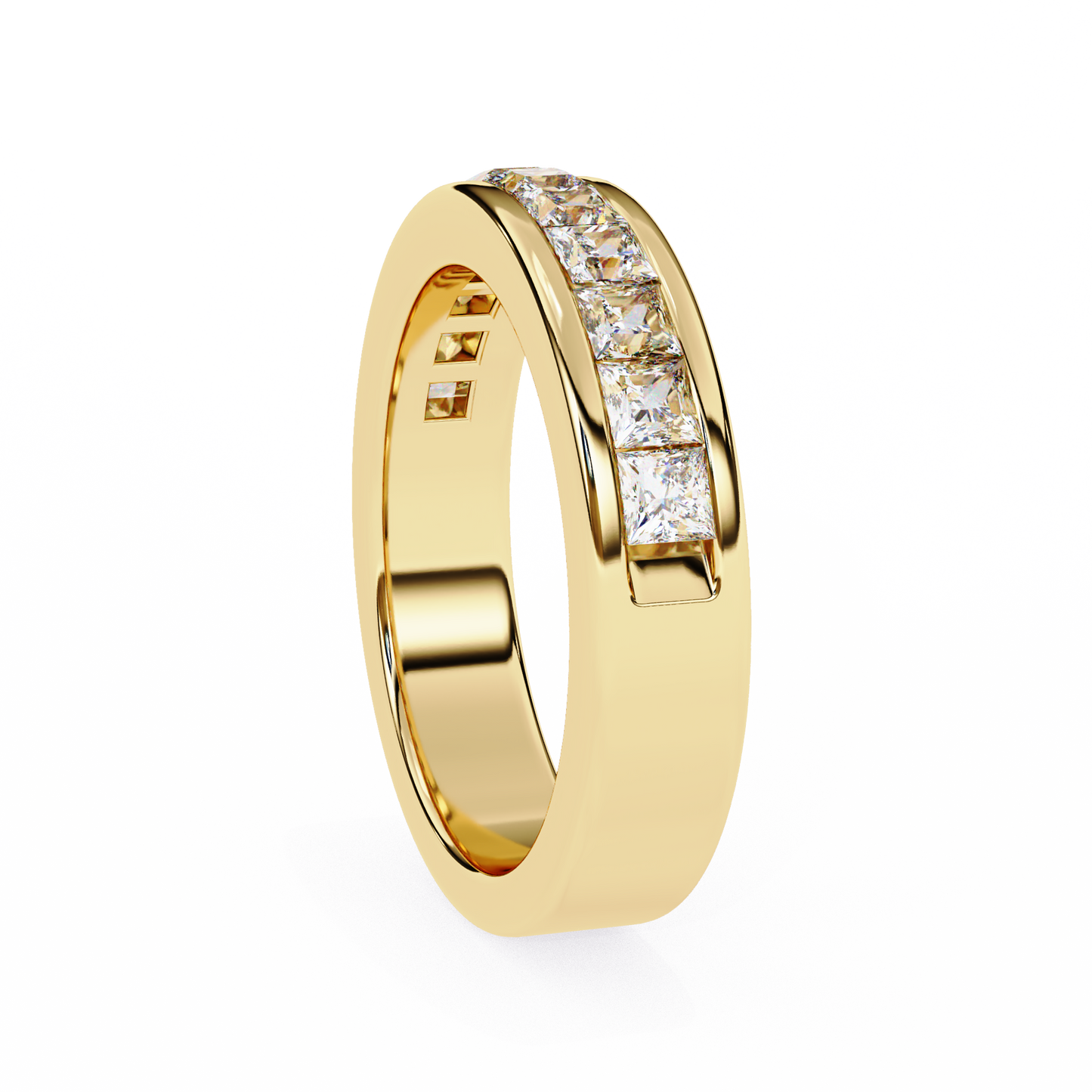Eternal Channel Diamond Band Yellow Gold
