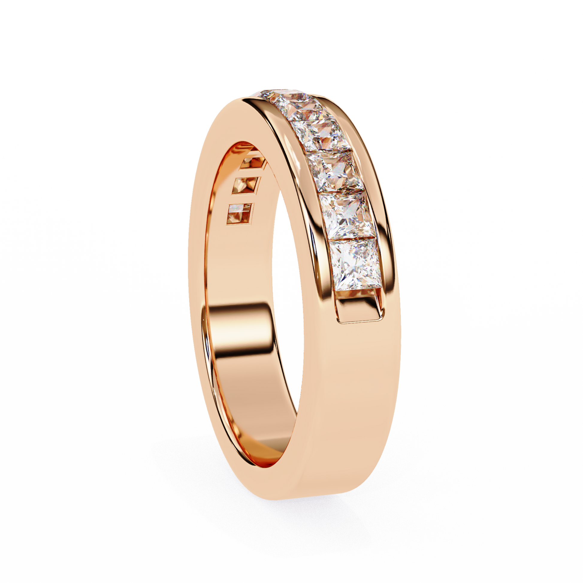 Eternal Channel Diamond Band Rose Gold