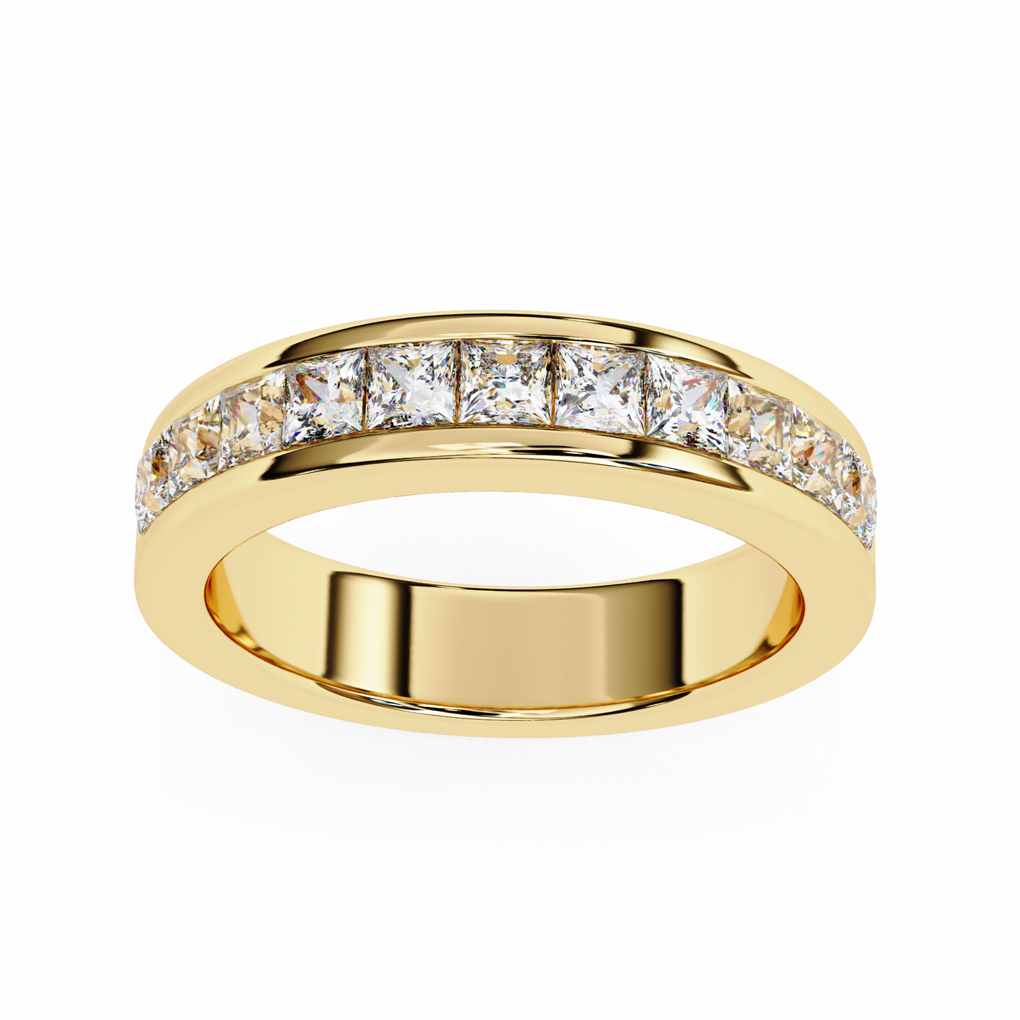 Eternal Channel Diamond Band Yellow Gold