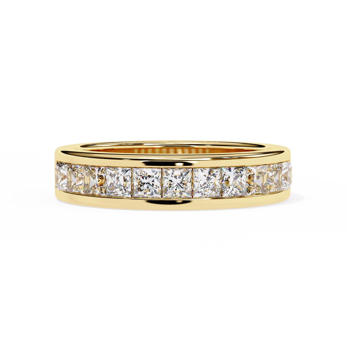 Eternal Channel Diamond Band Yellow Gold