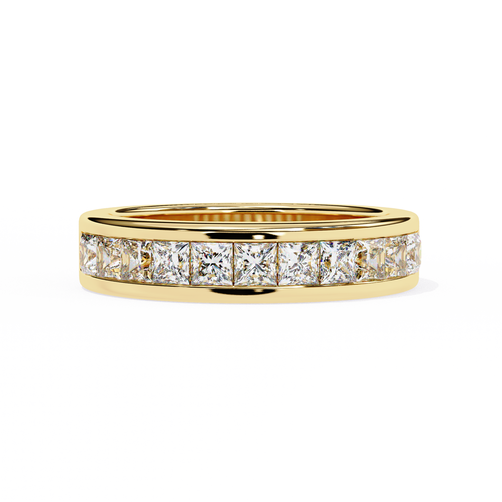 Eternal Channel Diamond Band Yellow Gold
