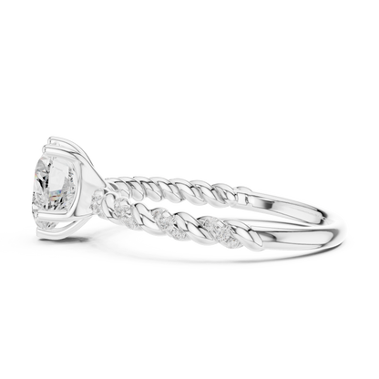 Heart-Cut Diamond Twisted Rope Engagement Ring