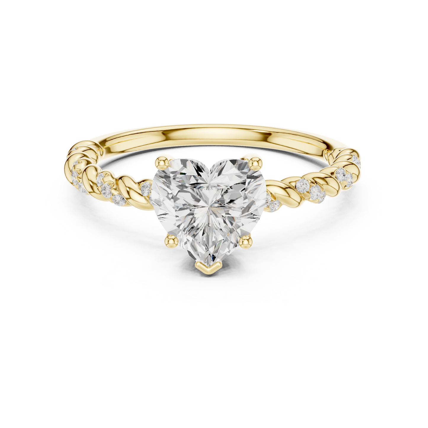 Heart-Cut Diamond Twisted Rope Engagement Ring