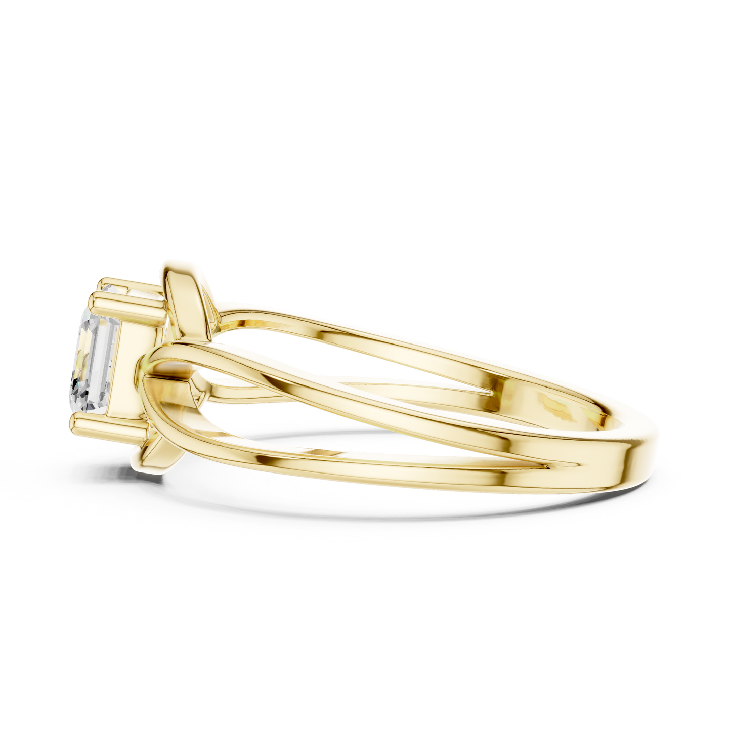 Asscher Cut Diamond Infinity Twist Solitaire Ring