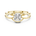 Asscher Cut Diamond Infinity Twist Solitaire Ring