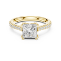 Princess Cut Diamond Engagement Ring with Pave Band