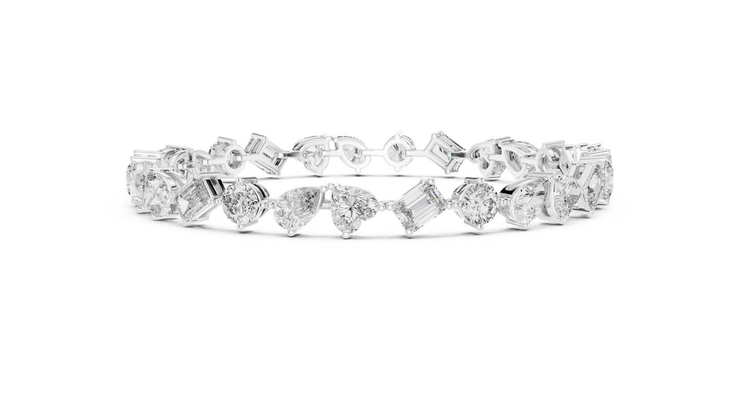 The Multi-Shape Fancy Cut Diamond Tennis Bracelet