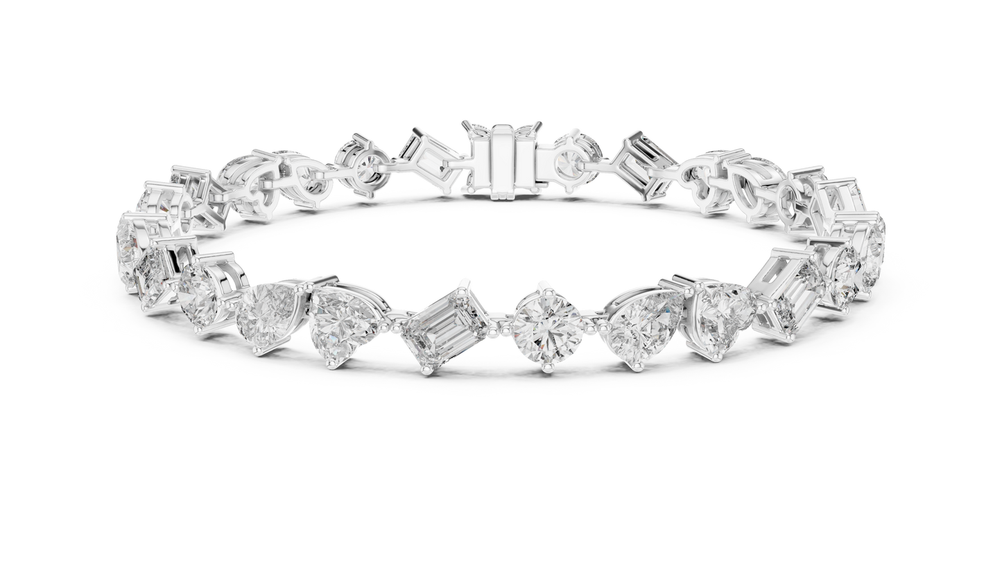 The Multi-Shape Fancy Cut Diamond Tennis Bracelet