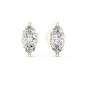 Marquise-Cut Solitaire Diamond Stud Earrings