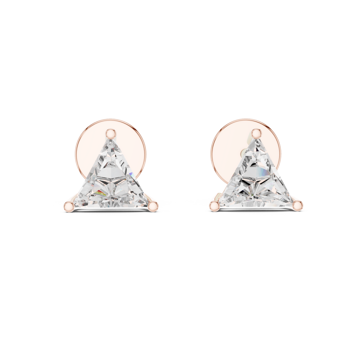 Trillion-Cut Diamond Stud Earrings