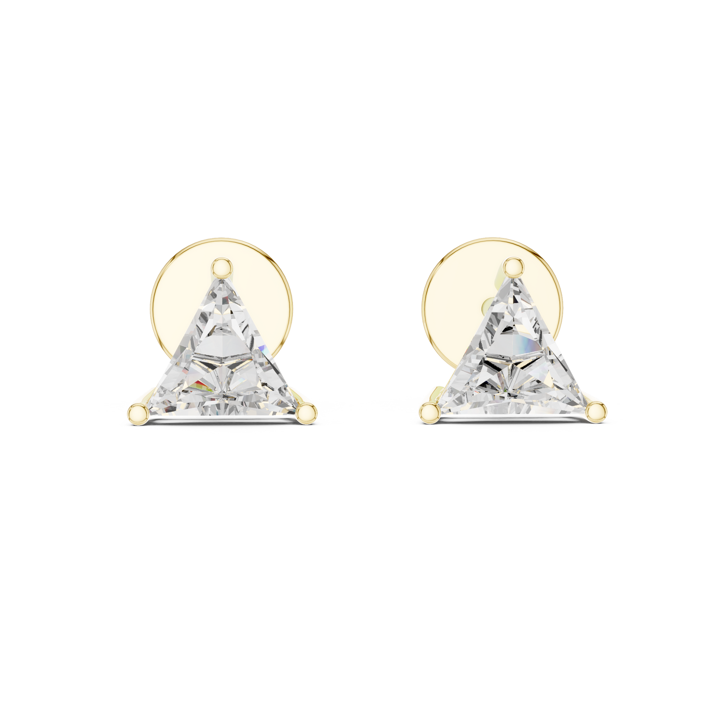 Trillion-Cut Diamond Stud Earrings