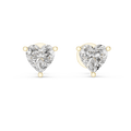 Heart-Shaped Diamond Stud Earrings