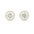 Round Brilliant Floating Halo Diamond Stud Earrings